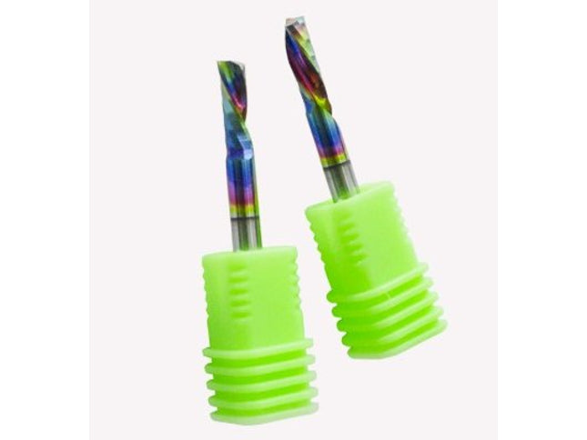 Solid Carbide Spiral Downcut Bit (1-Flute) Nano Coating