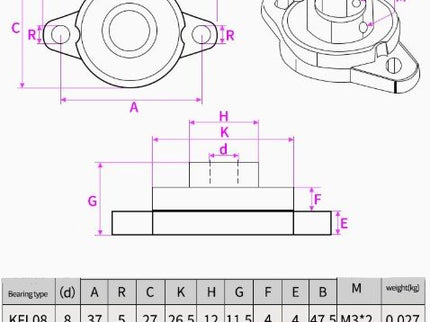 Pillow Flanged Mounted Bearing (KFL)