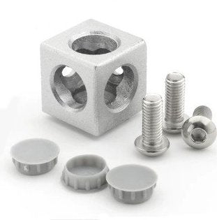 3-D Cube Connector for Aluminum Extrusion