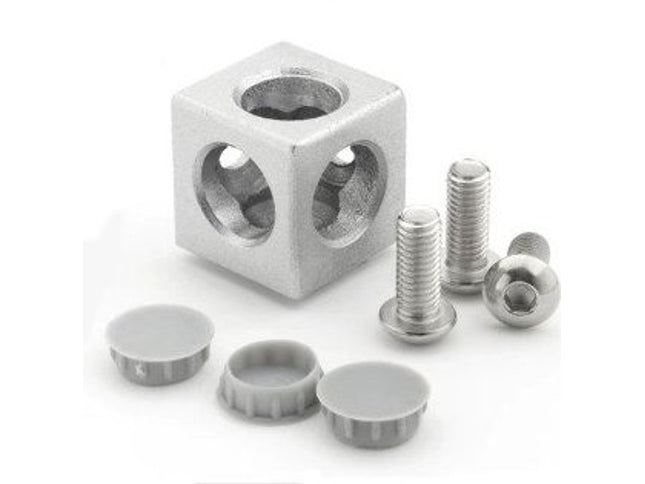 3-D Cube Connector for Aluminum Extrusion