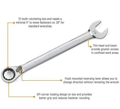 Reversiable Retcheting Combination Spanner