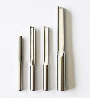 Solid carbide straight flute bit with two flutes from McJING Tools, designed for precise woodworking and metal cutting.