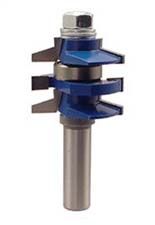 Stacked rail and stile bit with beveled edges from McJING Tools, showing the cutting edges and stacked design for woodworking.