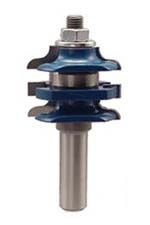 Stacked rail and stile bit from McJING Tools for traditional woodworking, featuring multiple cutting edges on a sturdy metal shank.
