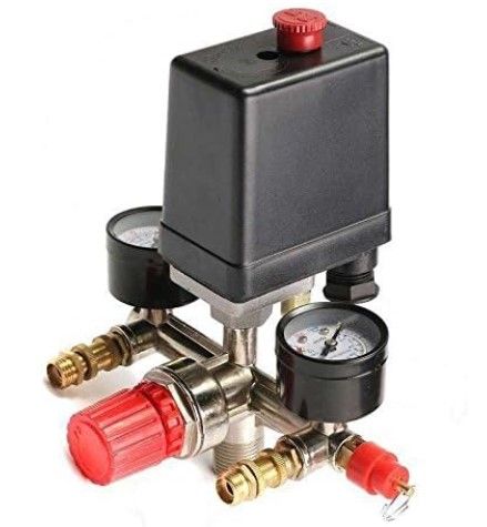 90-120PSI Air Compressor Pressure Switch Control Valve Manifold Gauges Regulator (NIFA)