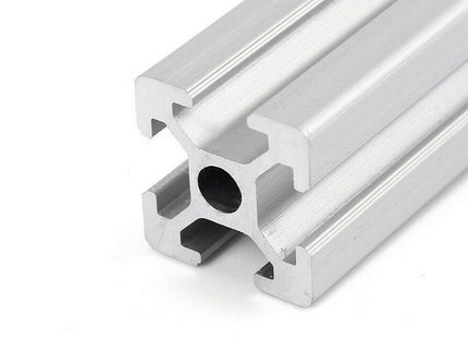 Aluminium extrusion 20x20mm with 6mm groove, 1000mm length from McJING Tools, showing the sleek aluminum profile with groove details.