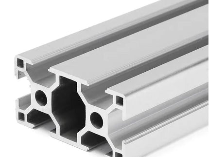 Aluminium extrusion 30x60mm with 8mm groove in 1m or 2m length from McJING Tools, showing a silver aluminum profile for construction or framing.