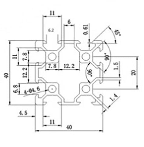 Aluminium Extrusion 40x40 V-Slot Black - 1000mm