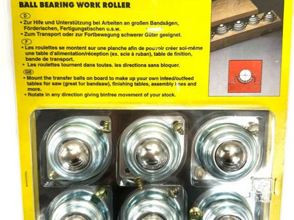 6pc Ball Bearing Work Roller Set