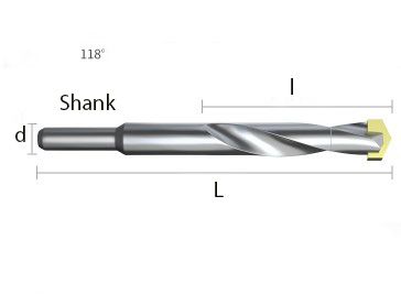 Carbide Tipped Drill Bit for hard steel (12.7mm Shank)