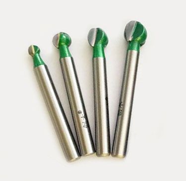 4pc Ball Head Carbide Tipped Wood Carving Bit Set ( 6mm Shank )