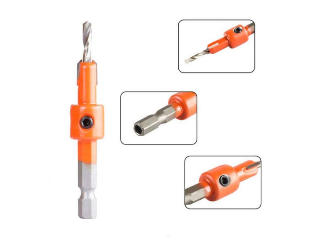 Carbide Tipped Drill & Countersink with Quick Change Shank