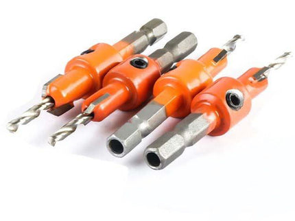 4pc Carbide Tipped Drill & Countersink Set ( 8mm Head ) Quick Change Shank