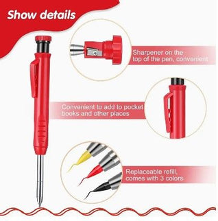 2.8mm Carpenter Pencil with Sharpener and Refills