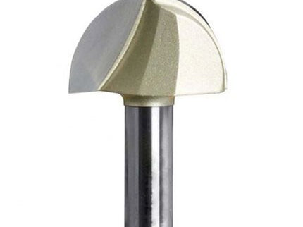 McJING Tools 1/4-inch shank core box bit for woodworking, showing the cylindrical cutting end and shank for drill attachment.