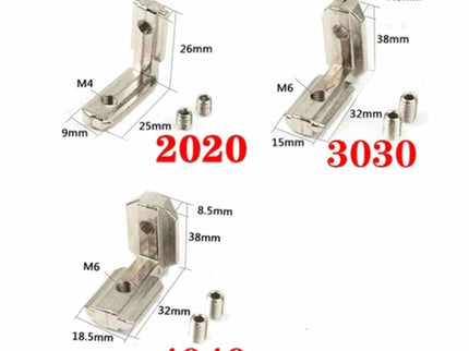 90° Corner Connector for Aluminium Extrusions