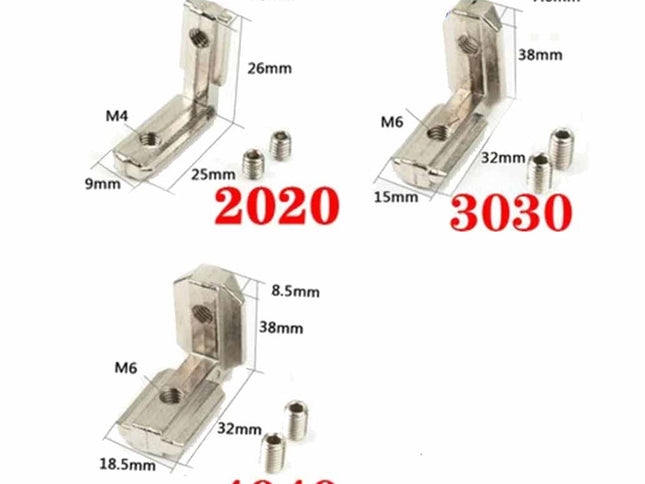 90° Corner Connector for Aluminium Extrusions