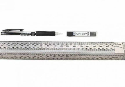 Precision Corner Line Ruler with Pencil