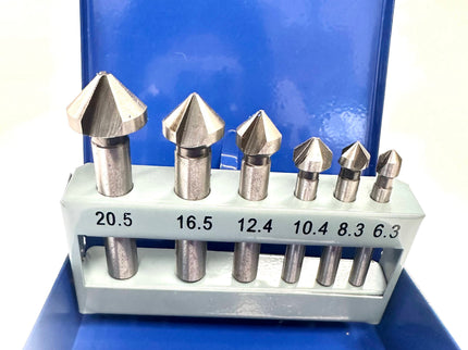 6pc/set Countersink Bit Set (3-flute)
