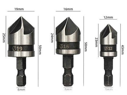 3 in 1 Countersink Set / Handle