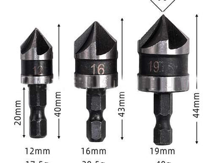 3 in 1 Countersink Set / Handle