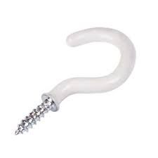 PVC Coated Cup Hook Screw (White)