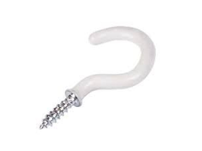 PVC Coated Cup Hook Screw (White)