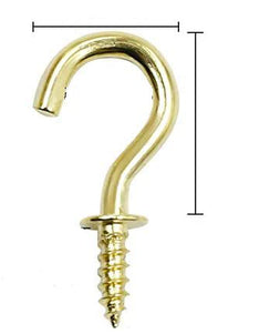 Cup Hook Screw (Brass Plated) Shouldered