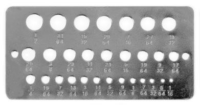 Drill Size Gauge
