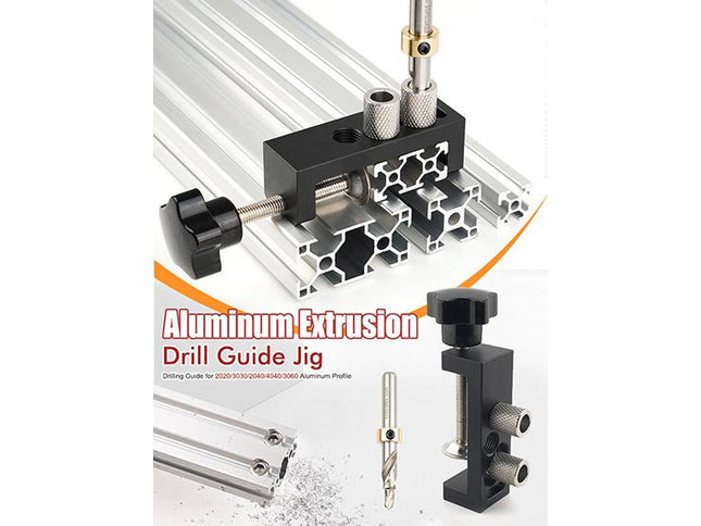 Aluminum Extrusion Drill Guide Jig for 20/30/40 Series (Drill Bit / Stop)