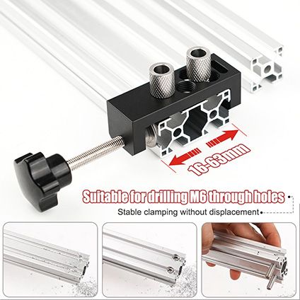 Aluminum Extrusion Drill Guide Jig for 20/30/40 Series (Drill Bit / Stop)