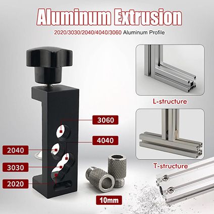 Aluminum Extrusion Drill Guide Jig for 20/30/40 Series (Drill Bit / Stop)