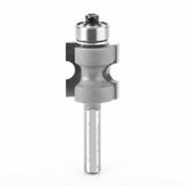 McJING Tools bull nose bit with bearing, 1/4-inch shank, showing a close-up of the durable carbide cutting edge for woodworking.