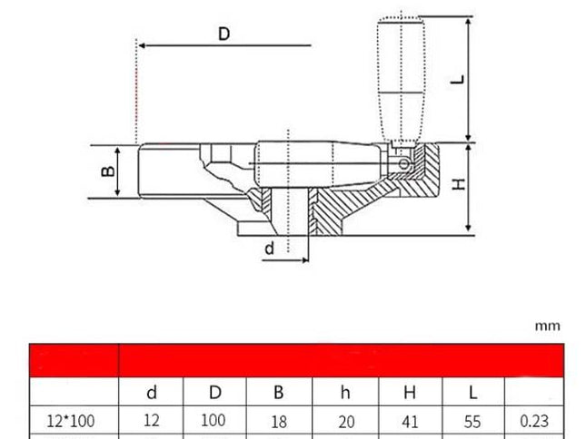 Bakelite Full Hand Wheel with Foldable Handle (Through Hole with Key Slot)