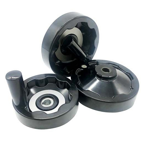 Bakelite Full Hand Wheel with Foldable Handle (Through Hole with Key Slot)