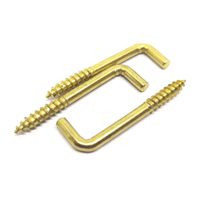 L-Shape Hook Screw (Brass Plated) Unshouldered