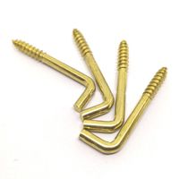L-Shape Hook Screw (Brass Plated) Unshouldered