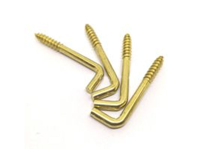 L-Shape Hook Screw (Brass Plated) Unshouldered