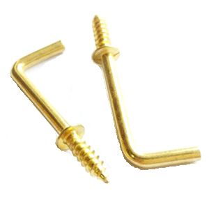 L-Shape Hook Screw (Brass Plated) Shouldered