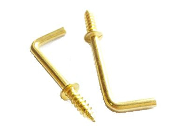 L-Shape Hook Screw (Brass Plated) Shouldered