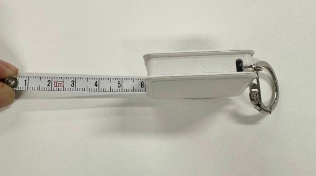 Square Tape Measure Key Ring 1M