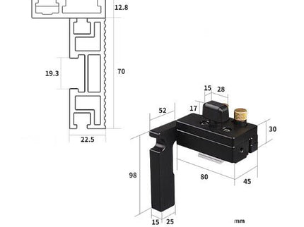 Heavy Duty Mitre T-Fence for Table Saw / Router Table (Left)