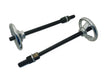 2pc M12 Thread 250mm Rods & Nuts + 2pc 70mm Cast Iron Wheels