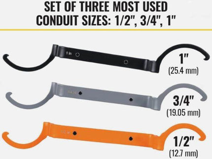 3pc/set Offset Locknut Wrench Set