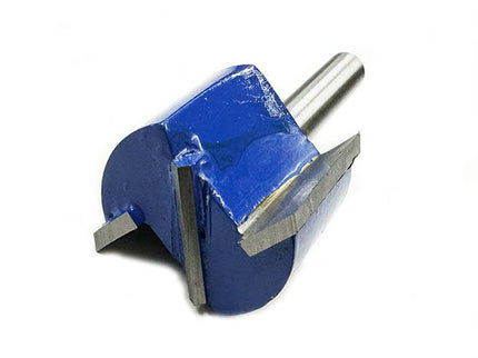 McJING Tools plunging straight bit with 1/2-inch shank, showing sharp cutting edges and precision design for woodworking projects.