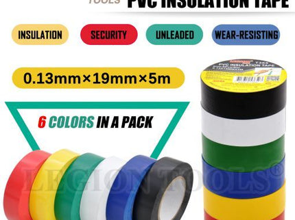 PVC Insulation Tape 0.13x19MMx5M 6Pcs/Pk