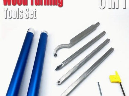 4PC Replaceable Tip Blank + 2PC Aluminum Handle Woodturning Tool Set
