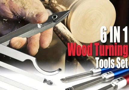 4PC Replaceable Tip Blank + 2PC Aluminum Handle Woodturning Tool Set
