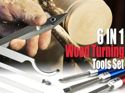4PC Replaceable Tip Blank + 2PC Aluminum Handle Woodturning Tool Set