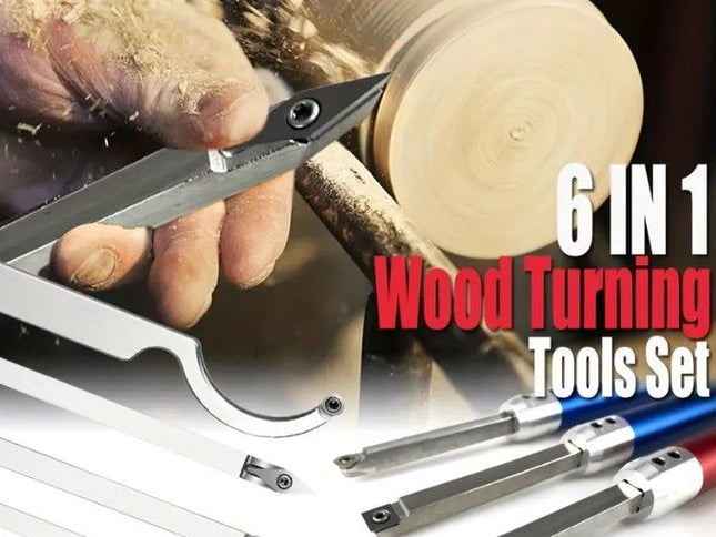 4PC Replaceable Tip Blank + 2PC Aluminum Handle Woodturning Tool Set